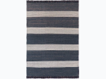 7'x10' Blue Highland Hand Woven Striped Jute/Wool Area Rug - Blue