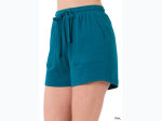 Women's Cotton Drawstring Waist Pocket Short - 3 Color Options