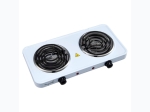 MegaChef Electric Easily Portable Ultra Lightweight Dual Coil Burner Cooktop Buffet Range in White