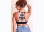 Women's Tattoo Mesh Racerback Bralette Top - RUST - SIZE M/L