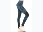 Women's High Waisted Midnight Blue Tie-Dye Leggings - One Size Fits Most - Size 2-12