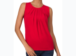 Plus Size ITY Sleeveless Front Neck Pleat Top - 3 Color Options