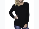 Women's Box-Packaged Cashmere Blend Crew Neck Sweater with Drop Shoulder - 3 Color Options