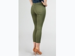 Missy Basic Crop Ankle Jean With Hem Slit in Olive