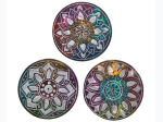 Colorful 3" Round Floral Mandala Soapstone Incense Burner - Style May Vary