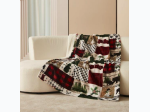 Country Lodge Patchwork - Footed Flannel Throw