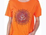 Women's Sun Graphic & Embroidered "Om" Top w/ Kangaroo Pocket