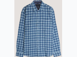 Men's Brushed Yarn Dye Flannel Shirt in Teal Plaid