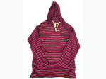 Women’s Striped French Terry Pullover Hoodie - Stripe Pattern & Shades of Color Will Vary