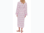 Womens Microfleece Soft Spa Robe - Snowflakes White/Purple