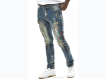 Men's Painted Distressed Denim Jean in Vintage Wash