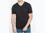 Men's  Hawsk's Bay Raw Edge Slub V-Neck T in Black