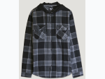 Men's Double Pocket Plaid Hooded Flannel Shirt - 2 Color Options