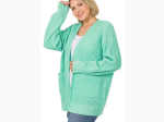 Plus Size Low Gauge Waffle Open Front Cardigan - 2 Color Options