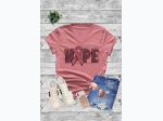 Women's Leopard Hope Pink Ribbon V-Neck T-Shirt - 2 Color Options