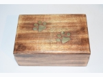 Dog Paw Brass Inlay Wooden Box - 4x6"