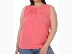 Plus Size ITY Sleeveless Front Neck Pleat Top - 3 Color Options