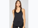 Women's Contrast Mesh Racer Back Tank Top in Black - SIZE S