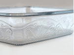 Crofton - Laurel Embossed 2 Quart Bake Dish - Clear