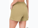 Women's Cotton Drawstring Waist Pocket Short - 3 Color Options