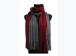 Unisex Multi Tone Pattern Scarf w/ Fringe - Stripe/Check