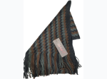 Unisex Multi Tone Pattern Scarf w/ Fringe - Zig Zag