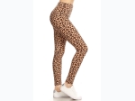 Women's High Waisted Leopard Print Leggings - One Size Fits Most - Size 2-12