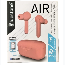 AIR True Wireless Bluetooth Earbuds with Charging Case in Pink