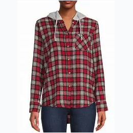 Women’s Hooded Flannel In Red