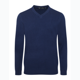 Men's Cotton Blend V-Neck Sweater - 5 Color Options