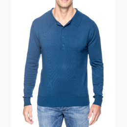 Men's Premium Classic Knit Long Sleeve Polo Sweater - 6 Color Options