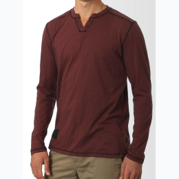 Men's Long Sleeve Notch V-Neck Henley Shirt  - 3 Color Options