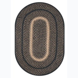 HomeSpice Decor - Manchester Black Jute Braided Oval Rug - 27" X 45"