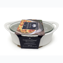 CorningWare® 1.5Qt Covered Oval Casserole - French White