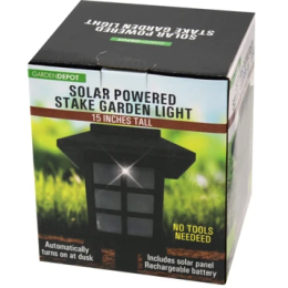 Square Head Decorative Solar Garden Stake Light