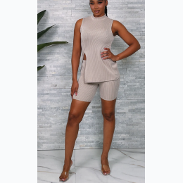 Women's Ribbed Short Set - 3 Color Options