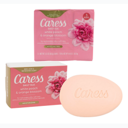 3 Pack Caress Daily Silk Soap 3.75oz - White Peach & Orange Blossom