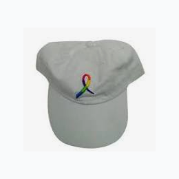 White Breast Cancer Awareness Multi-Color Ribbon Cap