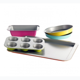 Gibson Home Color Splash Lyneham 5 pc Carbon Steel Bakeware Set