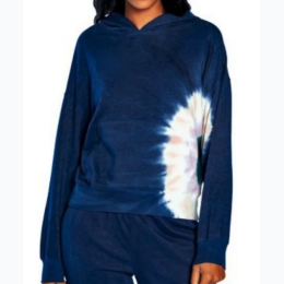 Women's Relaxed Fit Tie-Dye Hoodie by WildFox - Blue