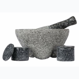 HealthSmart 4pc Granite Molcajete Set