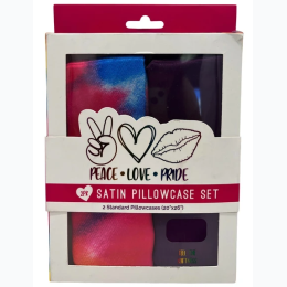 Peace Love Pride 2 Pack 20" x 26" Satin Pillowcase Set