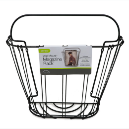 Wire Wall Mount Magazine Rack - Black