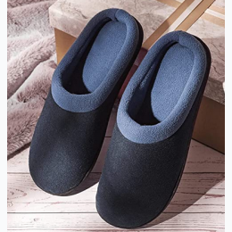 Men's Woolen Fabric Memory Foam Slippers - 3 Color Options