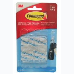 3M Command Hook 6 Pack Clear .5 lb