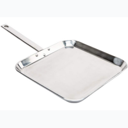 Chef's Secret® by Maxam® 11" T304 High-Quality Stainless Steel Square Griddle