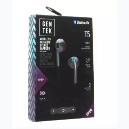 Gen Tek T5 Bluetooth Metallic Earbuds - Iridescent