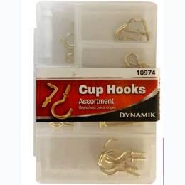 Mini Cup & Screw Hook Assortment 26Pc