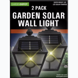 Outdoor LED Solar Wall Lamp - 2 Pack