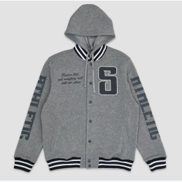 Men's Superior Fleece Varsity Jacket in Grey